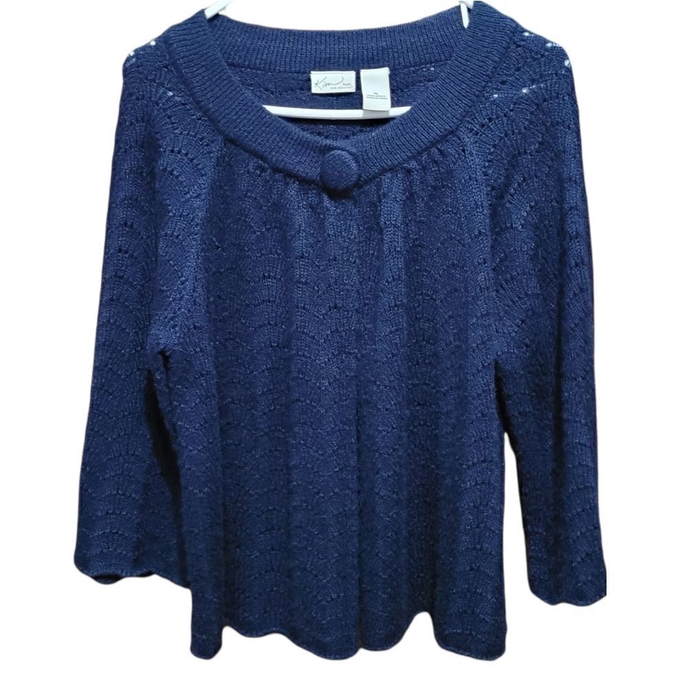 Blue wide sleeve cardigan/cape